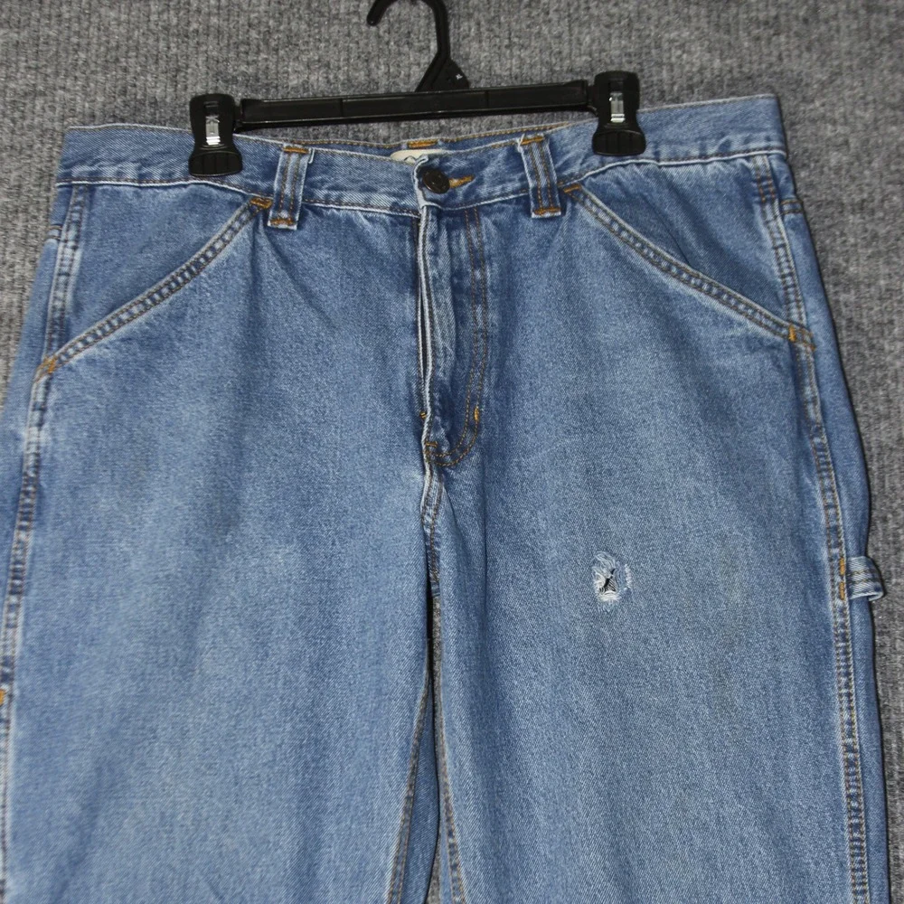 Blue Mountain‎ Carpenter Jeans Mens 36x34 Blue Workwear Denim Utility Pants Y2K